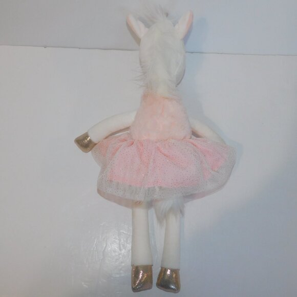 Coco Village 17" Plush Ballerina White Pink Gold Unicorn Stuffed Toy Lovey - Picture 4 of 5
